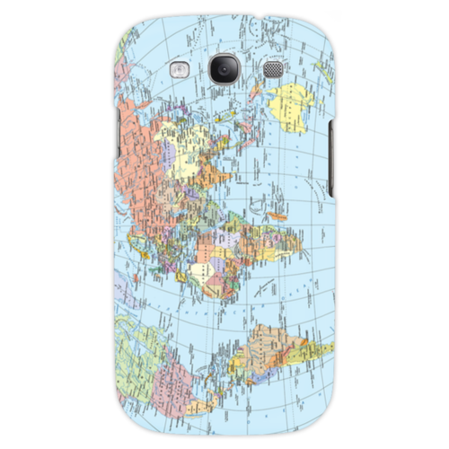 Заказать чехол для Samsung в Москве. Чехол для Samsung Galaxy S3 Карта мира от Елена Гришина - готовые дизайны и нанесение принтов.