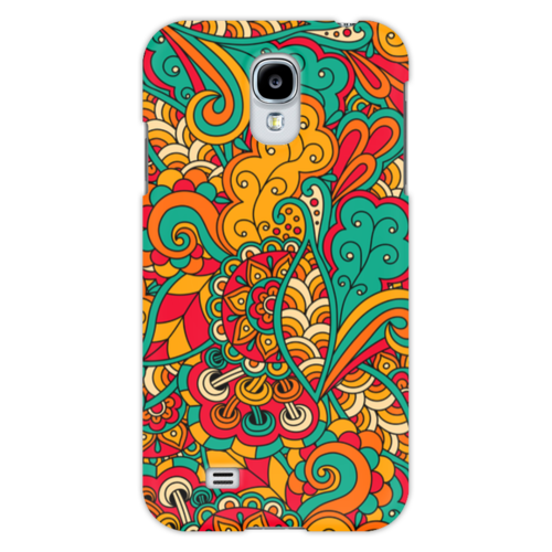 Заказать чехол для Samsung в Москве. Чехол для Samsung Galaxy S4 Растительный дудл узор от Antaya - готовые дизайны и нанесение принтов.