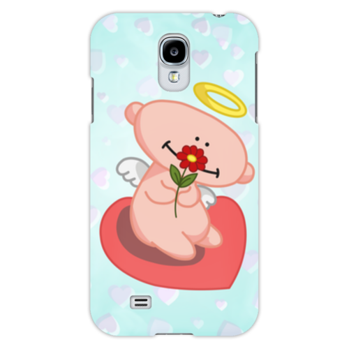 Заказать чехол для Samsung в Москве. Чехол для Samsung Galaxy S4 Влюбленный ангелок с сердцем от Ordwen - готовые дизайны и нанесение принтов.