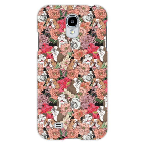 Заказать чехол для Samsung в Москве. Чехол для Samsung Galaxy S4 Dogs and flowers от Илья Щеблецов - готовые дизайны и нанесение принтов.