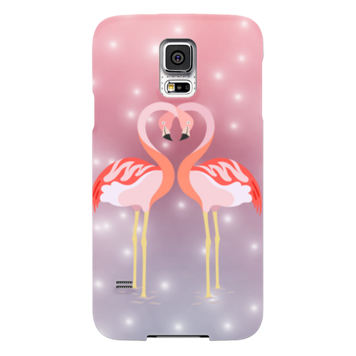 Заказать чехол для Samsung в Москве. Чехол для Samsung Galaxy S5 Влюбленные фламинго от Ordwen - готовые дизайны и нанесение принтов.
