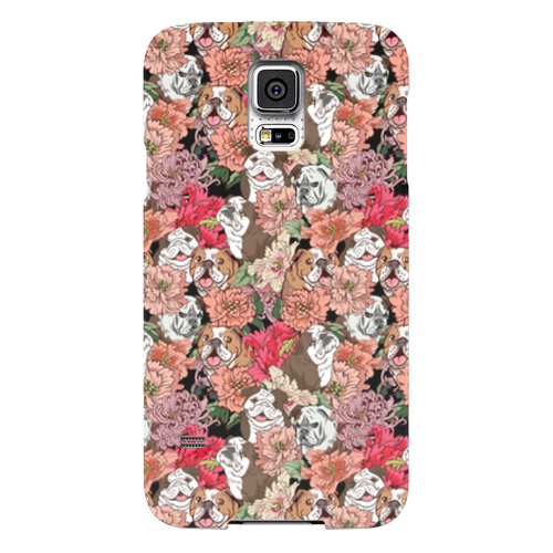 Заказать чехол для Samsung в Москве. Чехол для Samsung Galaxy S5 Dogs and flowers от Илья Щеблецов - готовые дизайны и нанесение принтов.