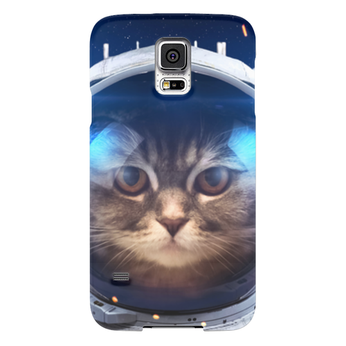 Заказать чехол для Samsung в Москве. Чехол для Samsung Galaxy S5 Котосмонавт от Media M  - готовые дизайны и нанесение принтов.