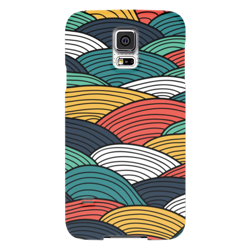 Заказать чехол для Samsung в Москве. Чехол для Samsung Galaxy S5 Цветные волны от BeliySlon - готовые дизайны и нанесение принтов.