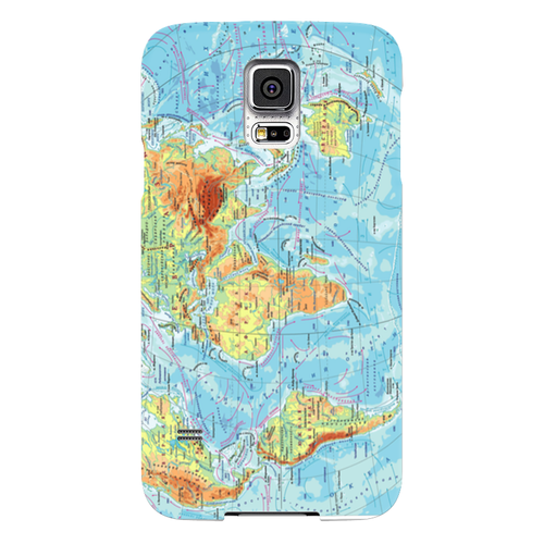 Заказать чехол для Samsung в Москве. Чехол для Samsung Galaxy S5 Карта мира от Елена Гришина - готовые дизайны и нанесение принтов.