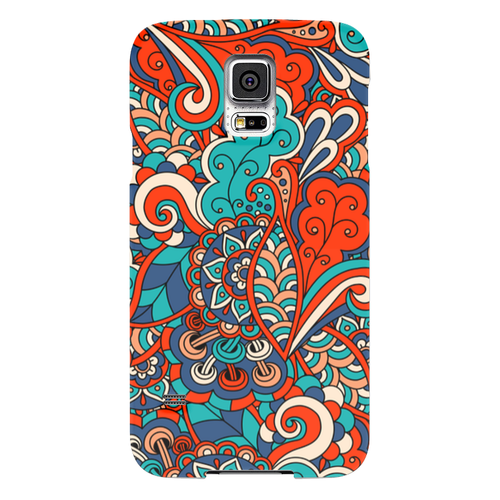 Заказать чехол для Samsung в Москве. Чехол для Samsung Galaxy S5 Дудл узор от Antaya - готовые дизайны и нанесение принтов.