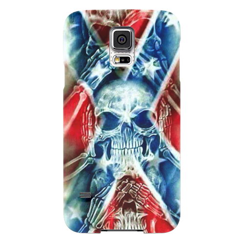 Заказать чехол для Samsung в Москве. Чехол для Samsung Galaxy S5 Флаг Конфедерации США от Leichenwagen - готовые дизайны и нанесение принтов.