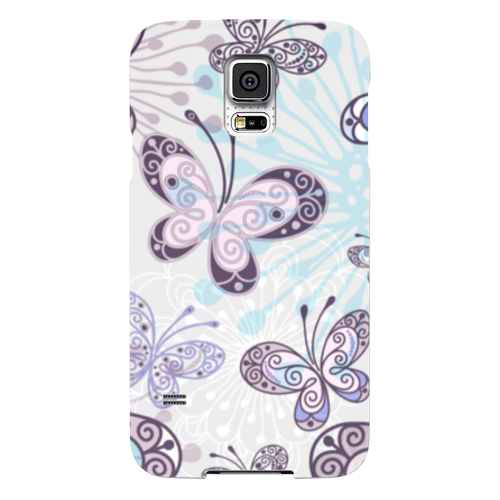 Заказать чехол для Samsung в Москве. Чехол для Samsung Galaxy S5 Фиолетовые бабочки от weeert - готовые дизайны и нанесение принтов.