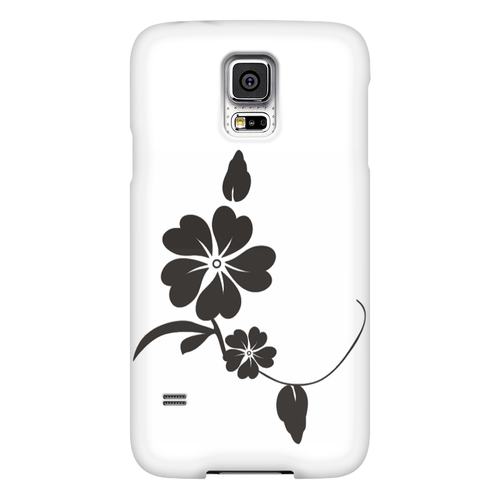 Заказать чехол для Samsung в Москве. Чехол для Samsung Galaxy S5 с черным цветком от nikol - готовые дизайны и нанесение принтов.