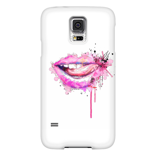 Заказать чехол для Samsung в Москве. Чехол для Samsung Galaxy S5 Губы акварель от mosya - готовые дизайны и нанесение принтов.
