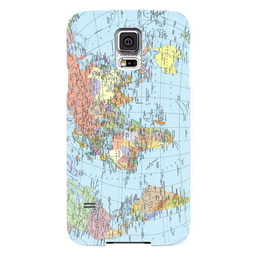 Заказать чехол для Samsung в Москве. Чехол для Samsung Galaxy S5 Карта мира от Елена Гришина - готовые дизайны и нанесение принтов.