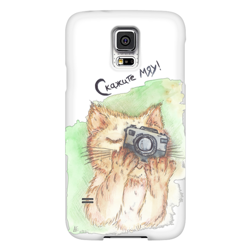 Заказать чехол для Samsung в Москве. Чехол для Samsung Galaxy S5 Скажите мяу от elenavishenka@yandex.ru - готовые дизайны и нанесение принтов.