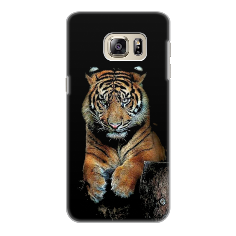 Printio Чехол для Samsung Galaxy S6 Edge, объёмная печать Тигры цена и фото