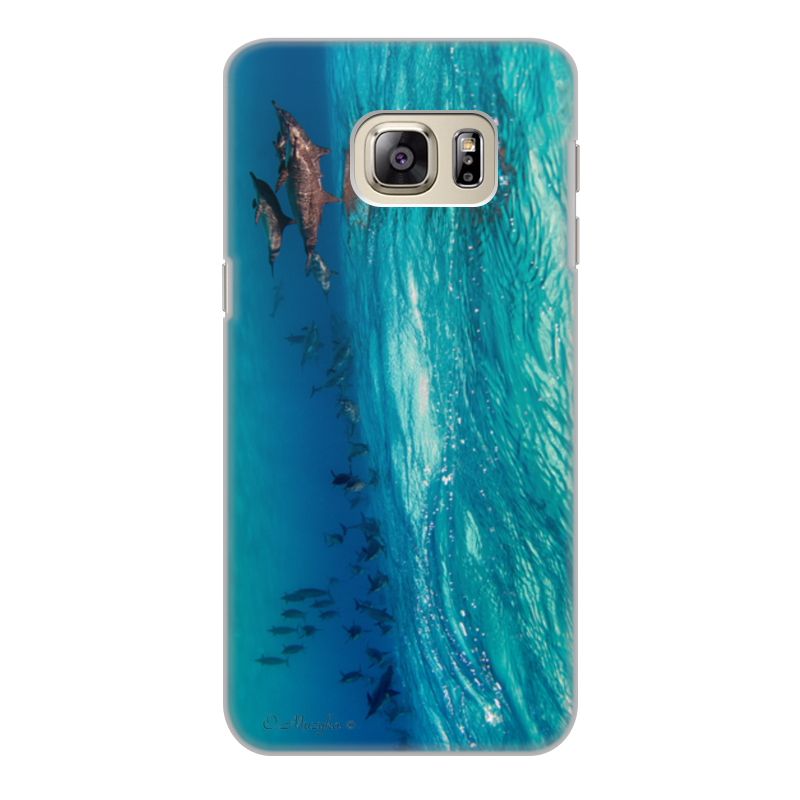 Printio Чехол для Samsung Galaxy S6 Edge, объёмная печать Стая дельфинов printio чехол для iphone 8 объёмная печать стая дельфинов