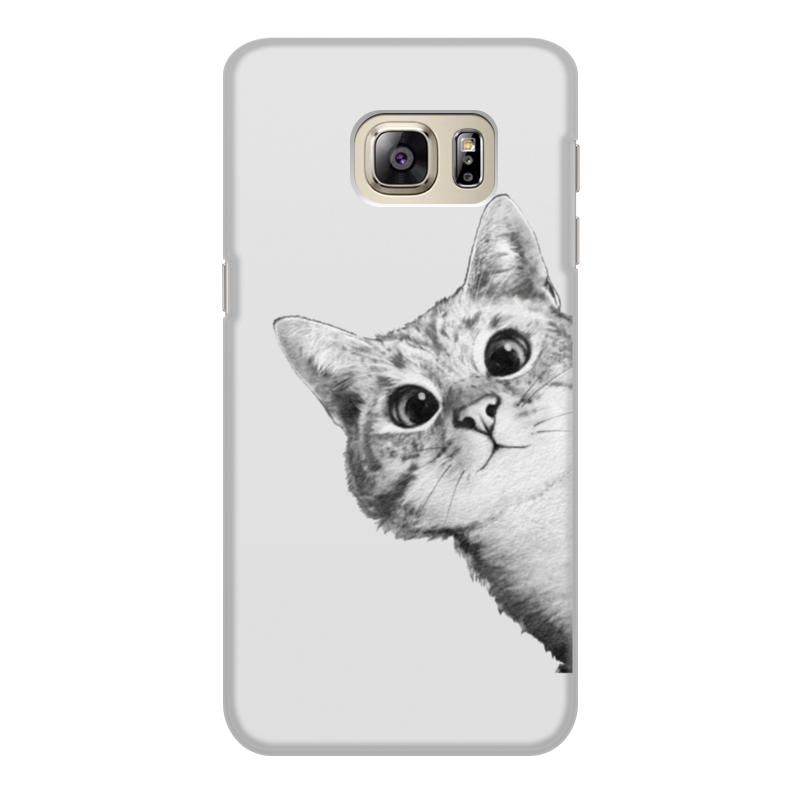 Printio Чехол для Samsung Galaxy S6 Edge, объёмная печать Любопытный кот
