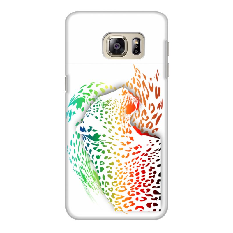 Printio Чехол для Samsung Galaxy S6 Edge, объёмная печать Радужный леопард