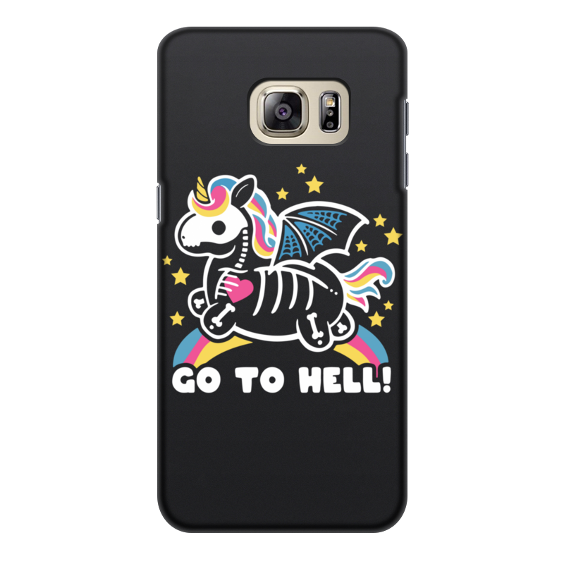 Printio Чехол для Samsung Galaxy S6 Edge, объёмная печать Go to hell unicorn