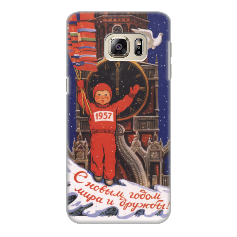 Printio Чехол для Samsung Galaxy S6 Edge, объёмная печать Советский плакат, 1956 г. чехол deppa art case и защитная пленка для samsung galaxy s6 edge person путин карта мира