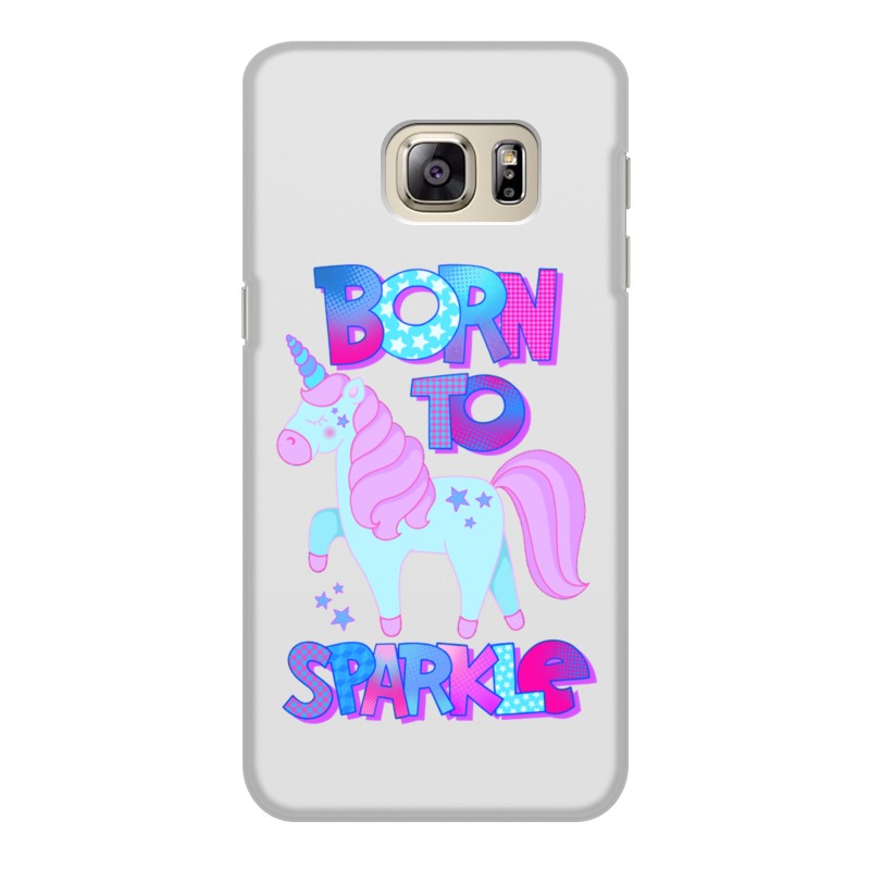 Printio Чехол для Samsung Galaxy S6 Edge, объёмная печать Born to sparkle