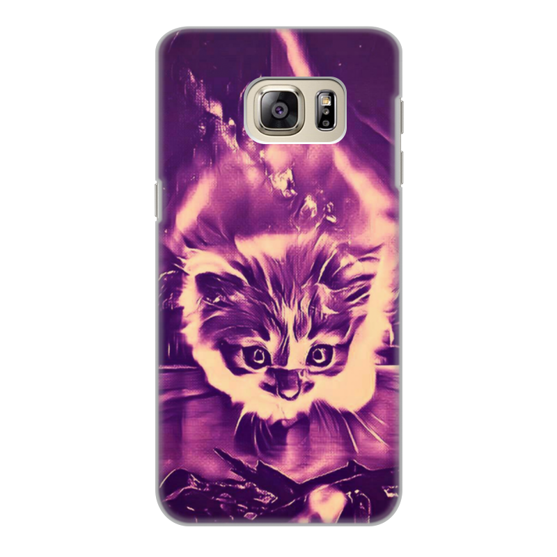 Printio Чехол для Samsung Galaxy S6 Edge, объёмная печать Fire cat