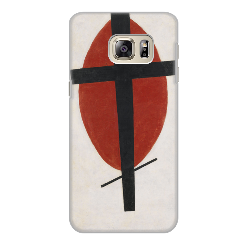 Printio Чехол для Samsung Galaxy S6 Edge, объёмная печать Супрематизм (черный крест на красном овале) printio чехол для iphone 8 объёмная печать супрематизм черный крест на красном овале