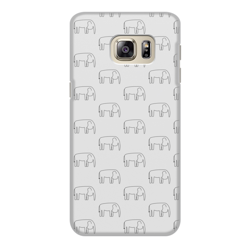 Printio Чехол для Samsung Galaxy S6 Edge, объёмная печать Черный слон
