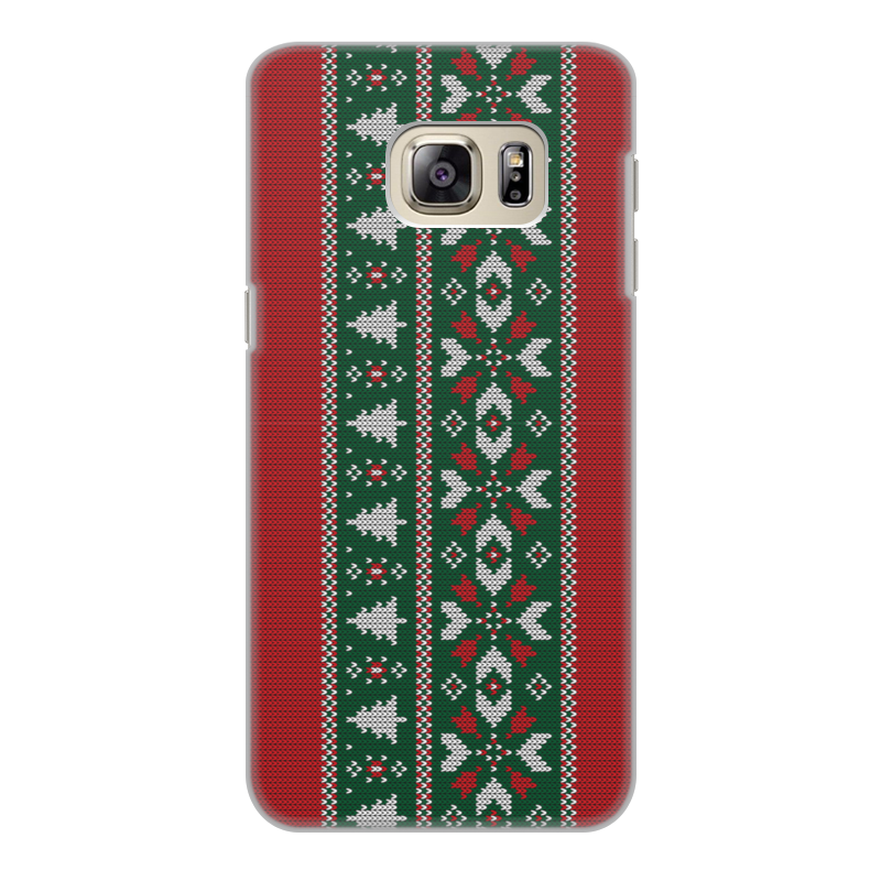 Printio Чехол для Samsung Galaxy S6 Edge, объёмная печать Новогодние узоры оригинальный телефон samsung аккумулятор 2550 мач для samsung galaxy s6 g9200 g9208 g9209 φ g920i g920 g920v t f a
