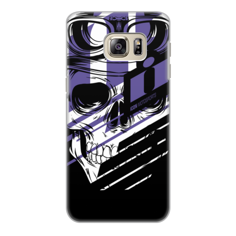 Printio Чехол для Samsung Galaxy S6 Edge, объёмная печать Череп icon фиолетовый