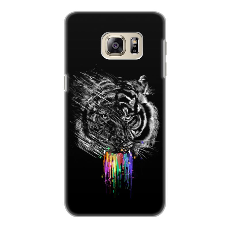Printio Чехол для Samsung Galaxy S6 Edge, объёмная печать Радужный тигр чехол mypads парень черно белый абстракция для motorola moto edge x30 задняя панель накладка бампер