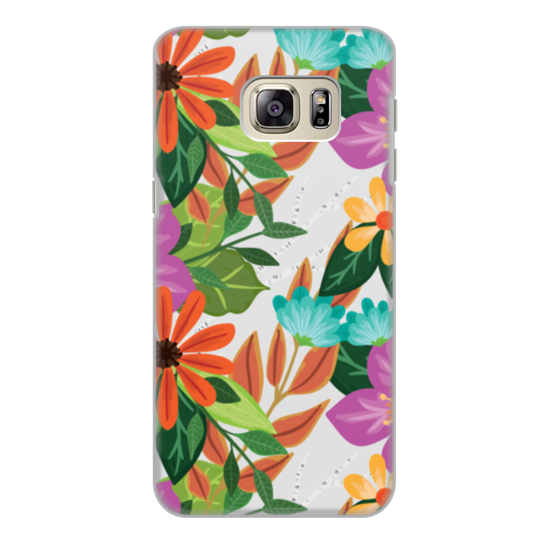 Printio Чехол для Samsung Galaxy S6 Edge, объёмная печать flowers