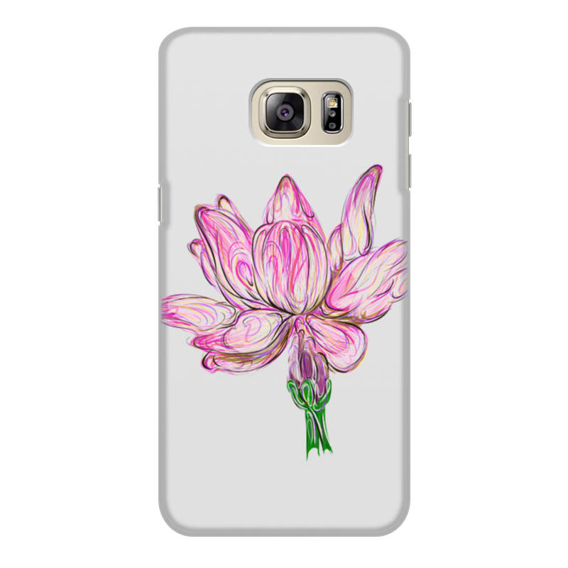 Printio Чехол для Samsung Galaxy S6 Edge, объёмная печать цветок лотоса жидкий чехол с блестками розовый фламинго крупный план на samsung galaxy a8 самсунг галакси а8 плюс 2018
