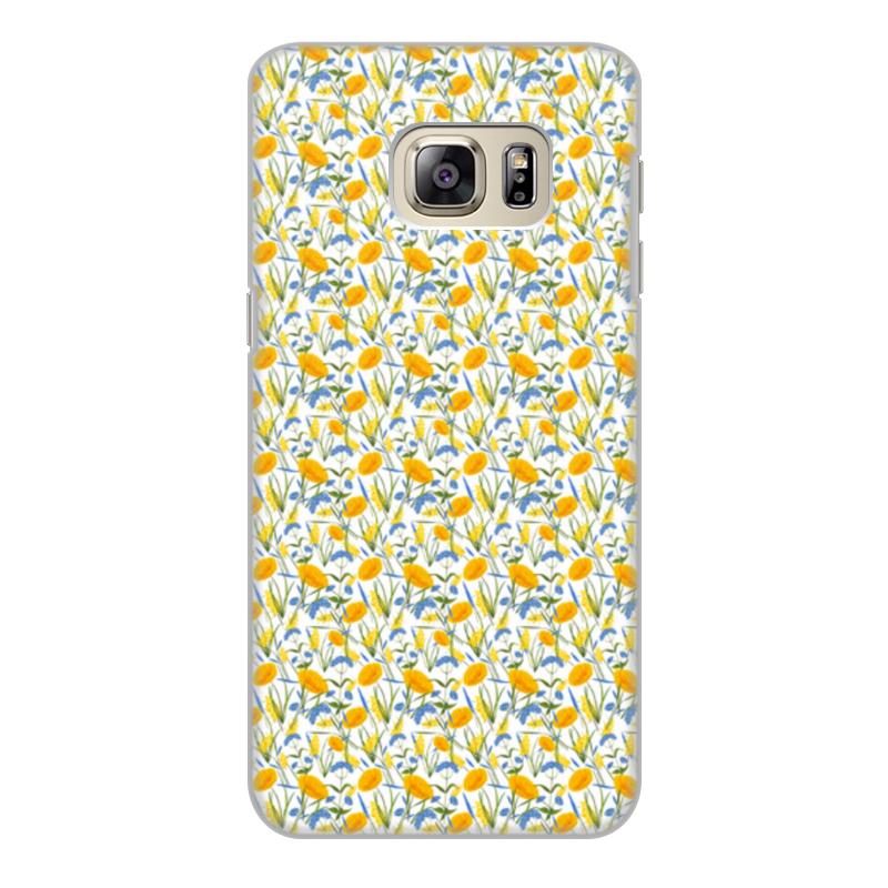 Printio Чехол для Samsung Galaxy S6 Edge, объёмная печать Цветы ультратонкий силиконовый чехол накладка для samsung galaxy a8 2018 с принтом голубые орхидеи