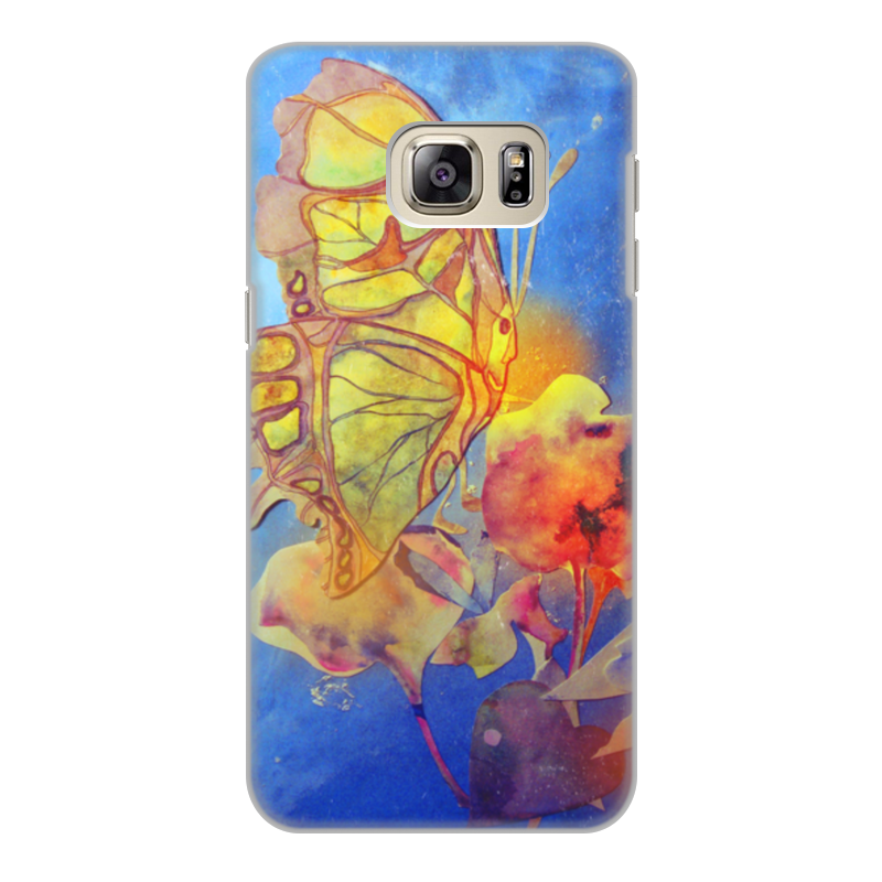 Printio Чехол для Samsung Galaxy S6 Edge, объёмная печать Бабочка,цветок. аппликация