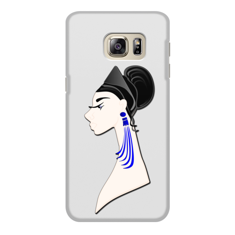 Printio Чехол для Samsung Galaxy S6 Edge, объёмная печать Девушка в синих сережках жидкий чехол с блестками модный парень в очках на samsung galaxy a01 самсунг гэлакси а01