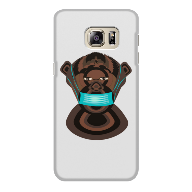 Printio Чехол для Samsung Galaxy S6 Edge, объёмная печать шимпанзе в маске