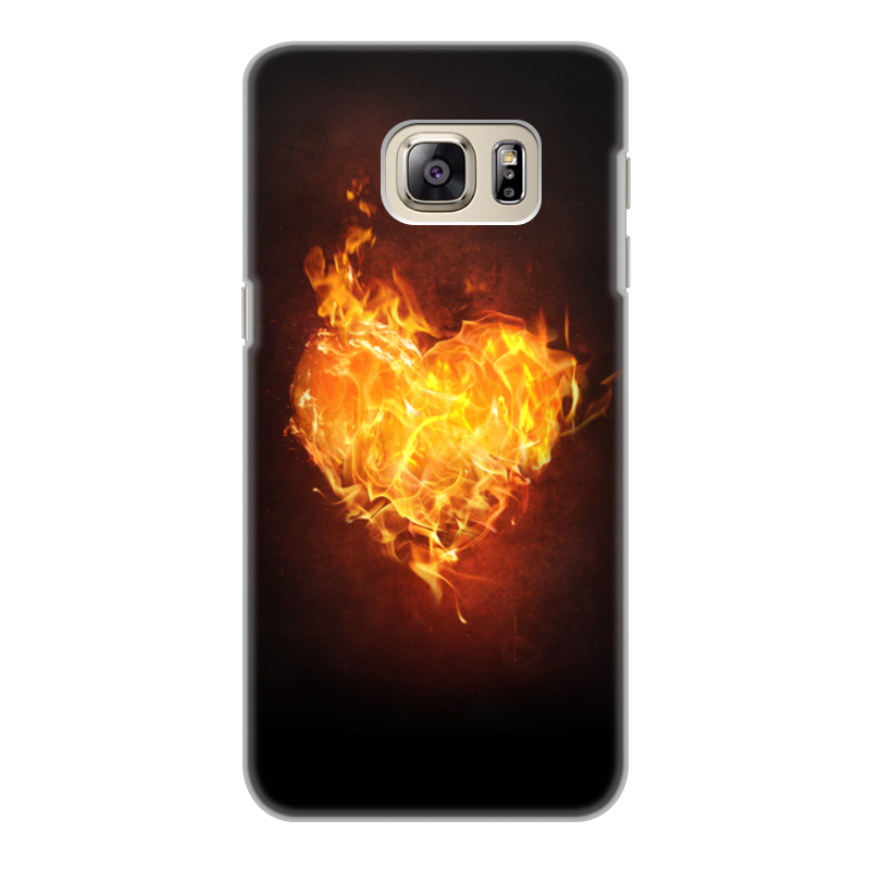 Printio Чехол для Samsung Galaxy S6 Edge, объёмная печать Огненное сердце