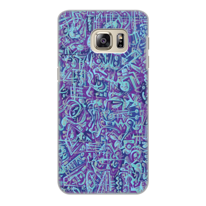 Printio Чехол для Samsung Galaxy S6 Edge, объёмная печать Голубое в фиолетовом