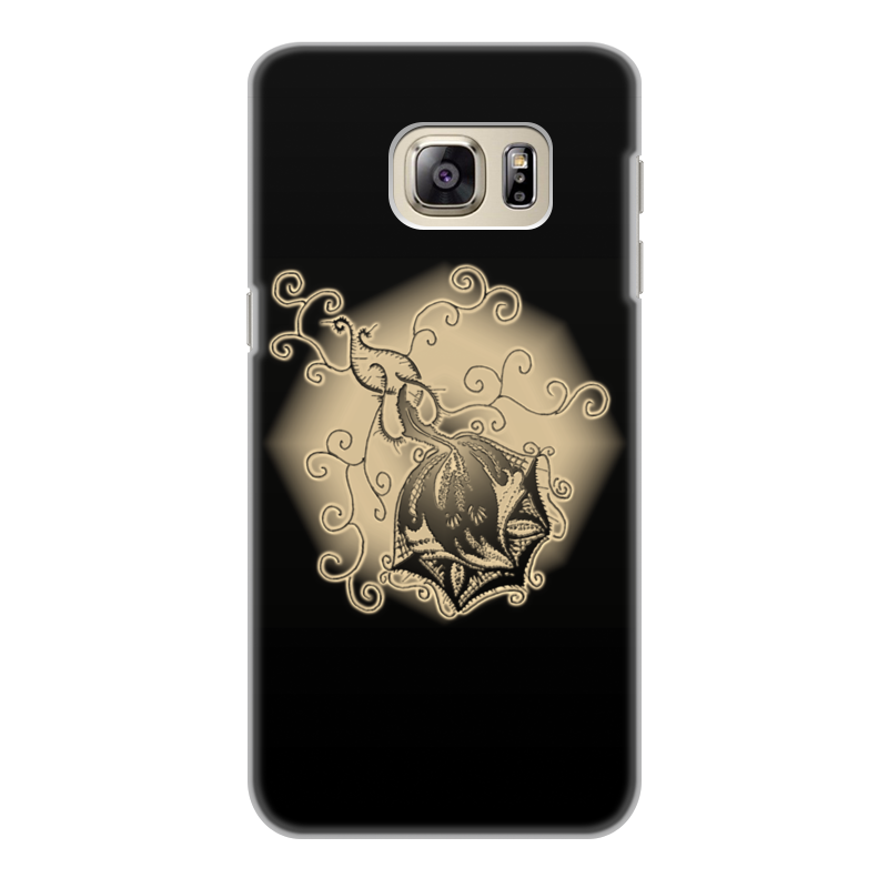 Printio Чехол для Samsung Galaxy S6 Edge, объёмная печать Ажурная роза (сепия)