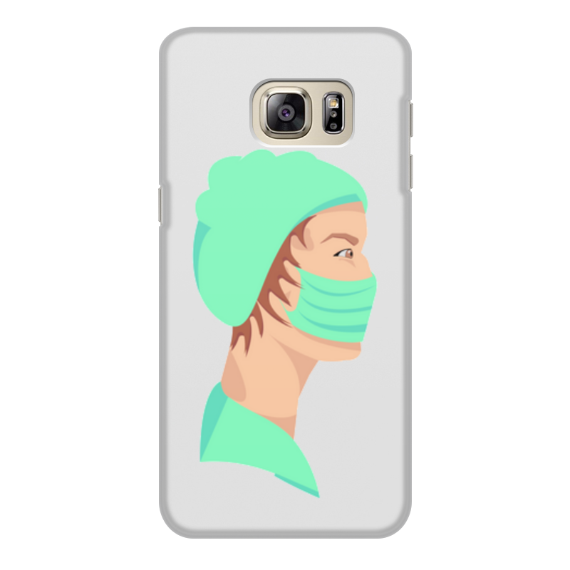 Printio Чехол для Samsung Galaxy S6 Edge, объёмная печать медицинский работник в маске