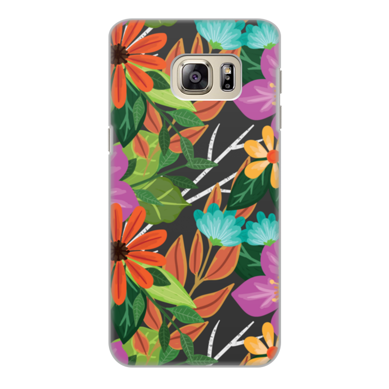 Printio Чехол для Samsung Galaxy S6 Edge, объёмная печать flowers