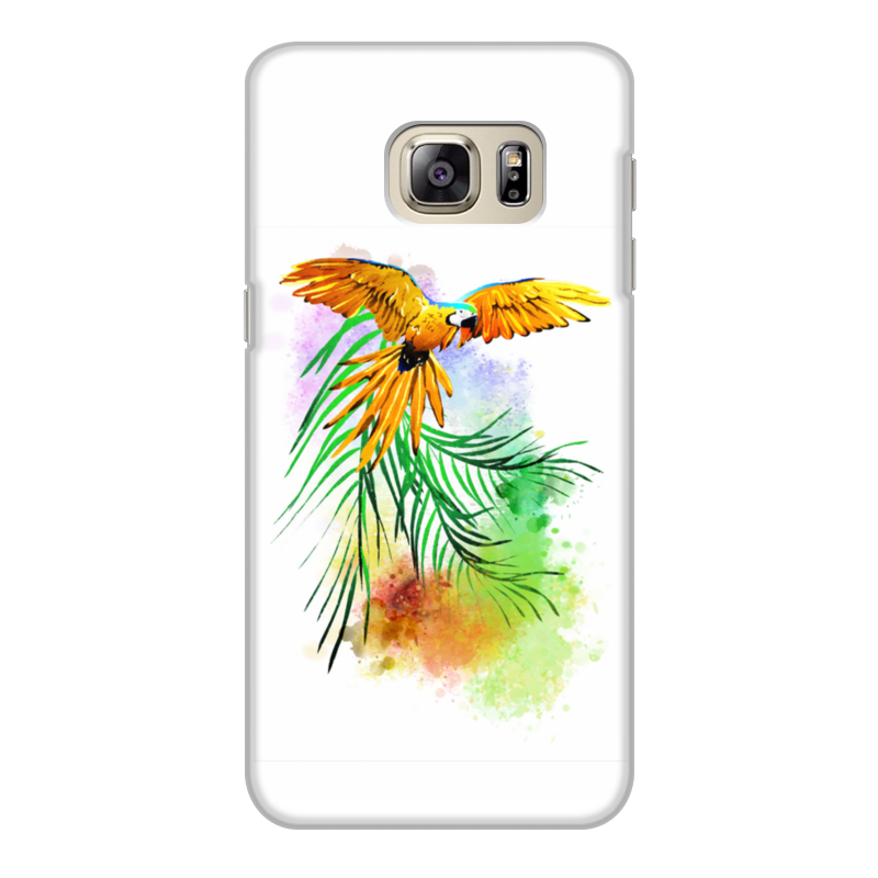 Printio Чехол для Samsung Galaxy S6 Edge, объёмная печать Попугай на ветке.