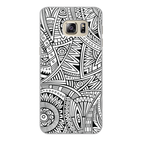 Заказать чехол для Samsung Galaxy S6/S6 Edge в Москве. Чехол для Samsung Galaxy S6 Edge, объёмная печать черно-белый узор от THE_NISE  - готовые дизайны и нанесение принтов.