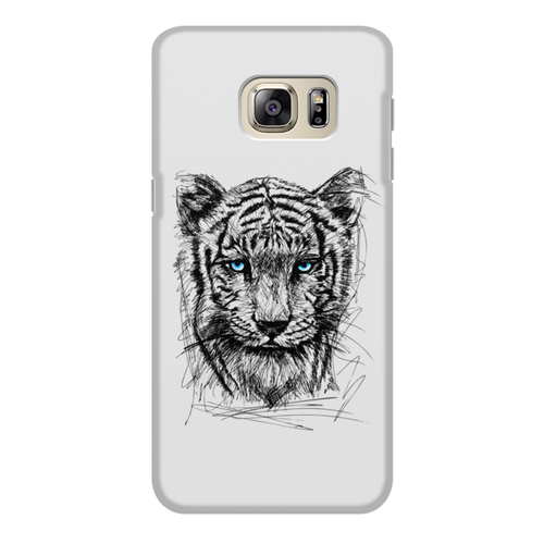 Заказать чехол для Samsung Galaxy S6/S6 Edge в Москве. Чехол для Samsung Galaxy S6 Edge, объёмная печать Белый тигр от ISliM - готовые дизайны и нанесение принтов.