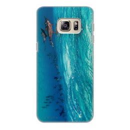Заказать чехол для Samsung Galaxy S6/S6 Edge в Москве. Чехол для Samsung Galaxy S6 Edge, объёмная печать стая дельфинов от Оксана Музыка - готовые дизайны и нанесение принтов.