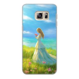 Заказать чехол для Samsung Galaxy S6/S6 Edge в Москве. Чехол для Samsung Galaxy S6 Edge, объёмная печать Девушка с цветами от Дана Столыпина - готовые дизайны и нанесение принтов.