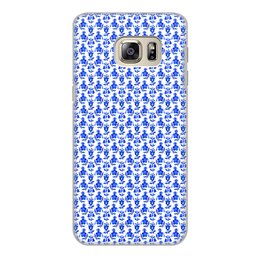 Заказать чехол для Samsung Galaxy S6/S6 Edge в Москве. Чехол для Samsung Galaxy S6 Edge, объёмная печать  голубые цветы от THE_NISE  - готовые дизайны и нанесение принтов.