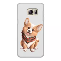 Заказать чехол для Samsung Galaxy S6/S6 Edge в Москве. Чехол для Samsung Galaxy S6 Edge, объёмная печать Собака корги в шарфе от tigerda  - готовые дизайны и нанесение принтов.