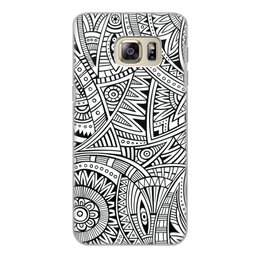 Заказать чехол для Samsung Galaxy S6/S6 Edge в Москве. Чехол для Samsung Galaxy S6 Edge, объёмная печать черно-белый узор от THE_NISE  - готовые дизайны и нанесение принтов.