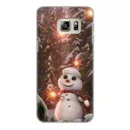 Заказать чехол для Samsung Galaxy S6/S6 Edge в Москве. Чехол для Samsung Galaxy S6 Edge, объёмная печать Снеговик в лесу от Дана Столыпина - готовые дизайны и нанесение принтов.