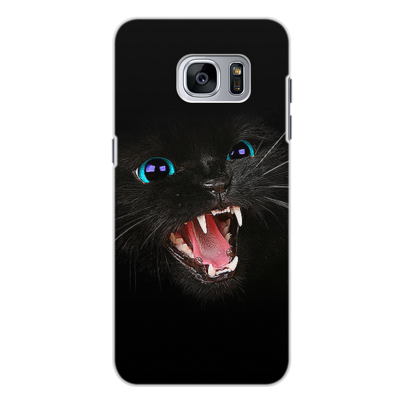 Printio Чехол для Samsung Galaxy S7, объёмная печать Черная кошка